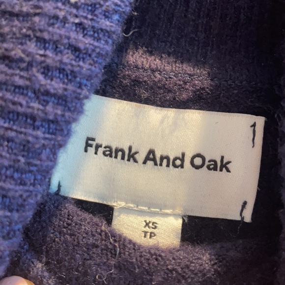 Merino Wool Turtle Neck Sweater in Navy - Picture 2 of 3